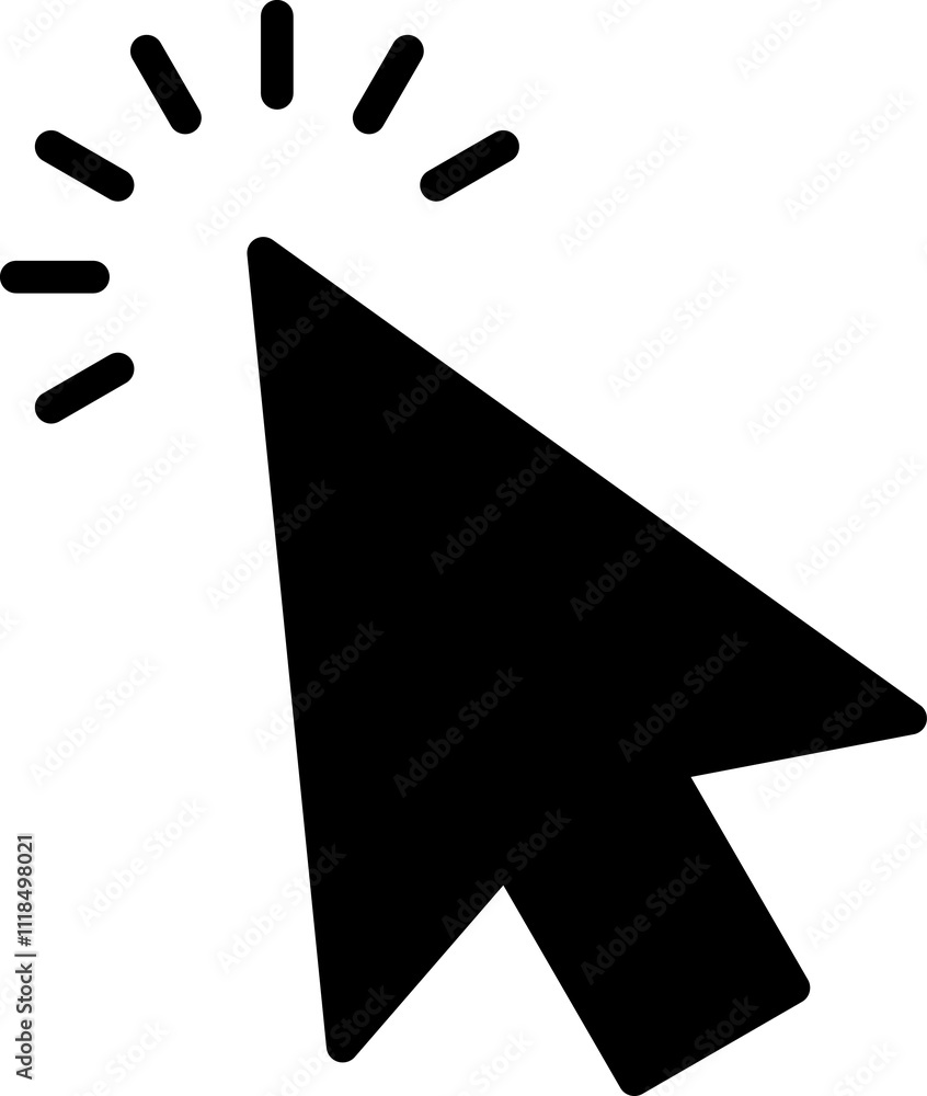 Poster mouse click cursor icon. hand mouse pointer pictogram on transparent background. finger web click po