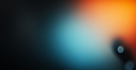 Abstract gradient background with teal, orange, and dark tones. Soft, blurry bokeh adds depth.
