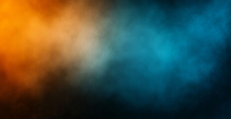 Abstract smoky backdrop with warm orange and cool blue tones. Perfect for designs needing a mystical, atmospheric feel.