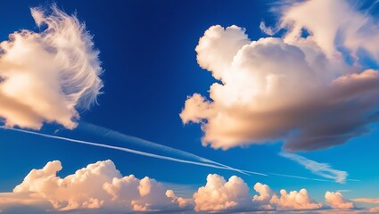 Beautiful sky with cumulus clouds