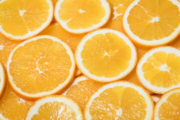 Healthy food background - orange slices