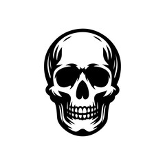 "Bold and edgy skull vector design with intricate details, sharp lines, and dark aesthetic, symbolizing strength, rebellion, and mystery"
