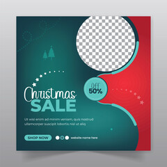 Christmas social media post design, web banner template