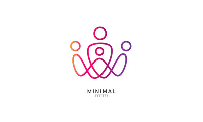 Minimal Unity Logo Representing Togetherness and Diversity