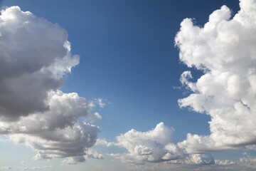 Puffy clouds.View beautiful sky Background