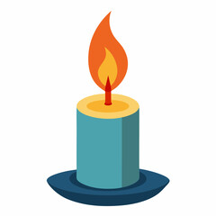 burning candle vector icon on white background