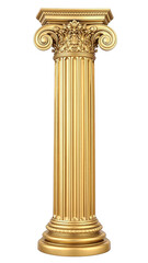 Classical Golden Corinthian Column PNG: Transparent Stock Image of Ancient Greek Architecture with High Detail