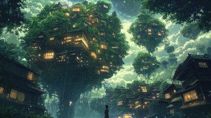 A City in the Trees - A Fantasy Landscape