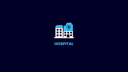 Hospital building icon. Health care center concept. simple design health care center concept animation.