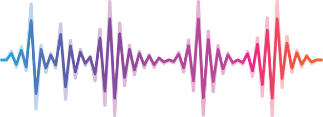 Colorful sound waves are visualizing audio signal, music waveforms, and digital studio equalizer, creating a vibrant representation of sound and music data