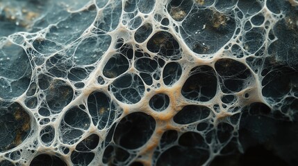 Thread-like structures of a fungus revealing intricate patterns in natural habitat