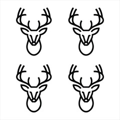 deer head line set.