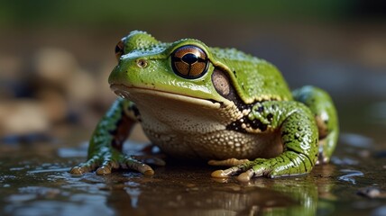 Emerald Tree Frog Closeup