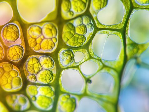 Microscopic view of plant cells nature scientific beauty close-up cellula