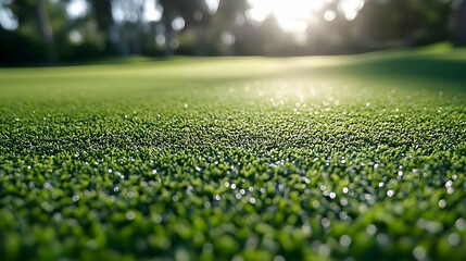 Naklejka premium Green Grass with Blurred Background Photo