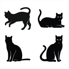 Cat silhouette icon vector design image illustration. Black cat silhouette design image illustration.