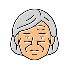 old woman avatar color icon vector. old woman avatar sign. isolated symbol illustration