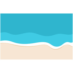 Beach Background Wave. Sandy beach and water summer holiday background vector illustration.