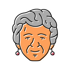 adult old woman avatar color icon vector. adult old woman avatar sign. isolated symbol illustration