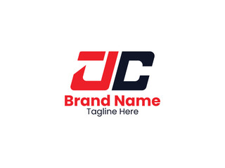 JC logo design monogram. JC vector logo template with red and black color. The CJ logo is a Simple, Elegant, and Luxurious Logo. CJ Pro Vector 