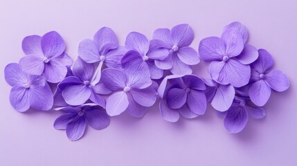 Delicate flowers in soft purple hues are meticulously arranged, creating a serene and calming display. Their gentle colors enhance the peaceful atmosphere of the setting