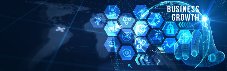 Business growth. Development and growth concept. 3d illustration