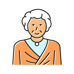 senior old woman color icon vector. senior old woman sign. isolated symbol illustration