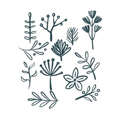 Isolated seamless floral pattern on white background, hand drawn painted pack set of flowers wallpaper, wall, paper, spring, summer, nature, flower, flowers, wrap