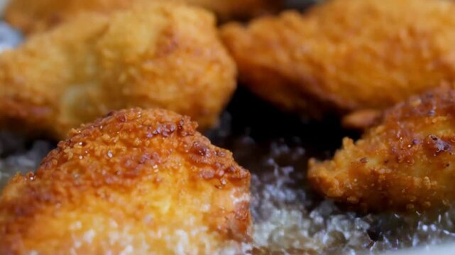 Golden Fried Crispy Snacks Close-Up.