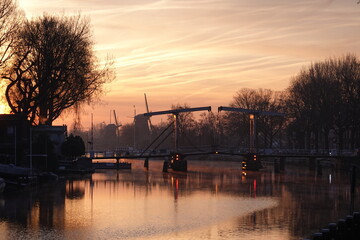 Sunrise in Weesp in the morning