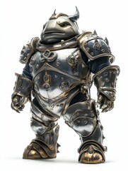 Fototapeta premium Armored creature, reptilian features, fantasy design.