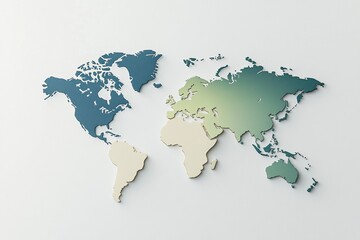Simplified world map with data pointers illustrating geographic locations and insights on a clean white background for effective data representation