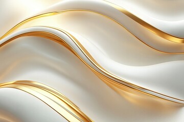 Abstract image with golden curves, minimalistic style, delicate texture details. Perfect for modern backgrounds, digital art, or minimalist compositions.