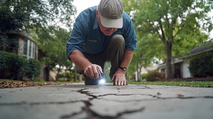 Examining Cracks in Sidewalks with a Flashlight, a Close-Up Perspective on Natures Subtle Changes