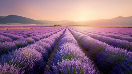 Obraz premium Lavender blooming fields in provence aromatic scenic landscape view