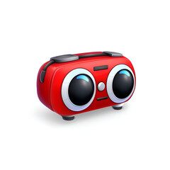 Colorful red portable speaker designed for music enjoyment in casual settings or outdoor activities