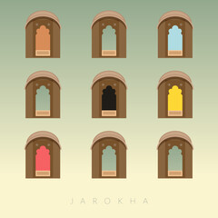 Jharokha - Window Elements - Stock Illustration