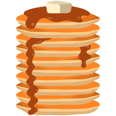 National Pancake Day. National Pancake Day vector. Pancakes with syrup and raspberries vector. Pile of pancakes on a plate icon. 