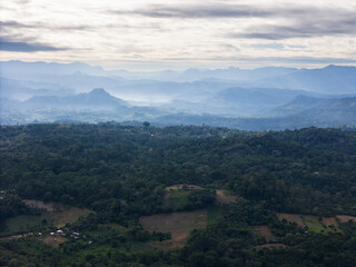 Tropical mountain aerial landscape