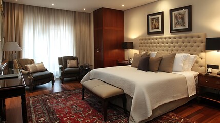 Luxurious Tufted Bed Bedroom Design