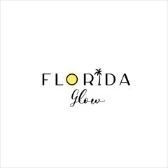 Fototapeta premium Florida Glow Logo Black and yellow vector illustration. 