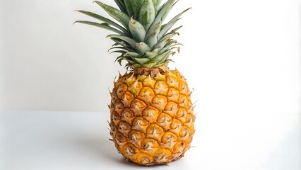 Fototapeta premium Pineapple levitate isolated on white background. Clipping path., generative ai