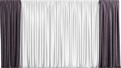 Obraz premium Front view of curtain set