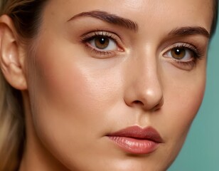 Naklejka premium close up portrait of a skin care model woman