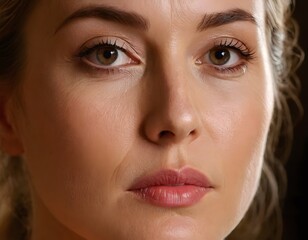 Naklejka premium close up portrait of a skin care model woman