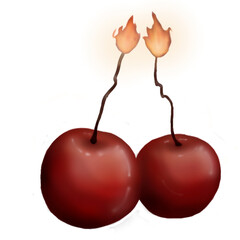 Obraz premium Cherry Fire Candle