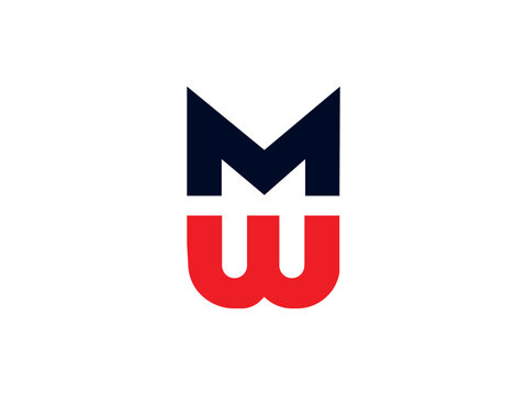 WM letter logo design Initial letter MW monogram logo. 