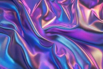 Obraz premium Iridescent Holographic Fabric Collage in Fantasy Gradient