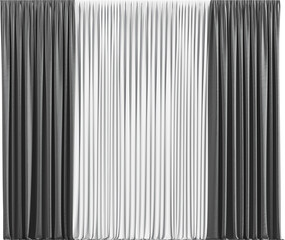Front view of curtain set