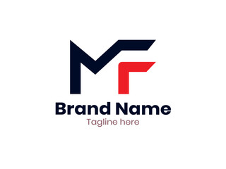 MF Letter Logo Design. Initial letters FM logo icon. Abstract letter FM logotype logo design template. FM logo